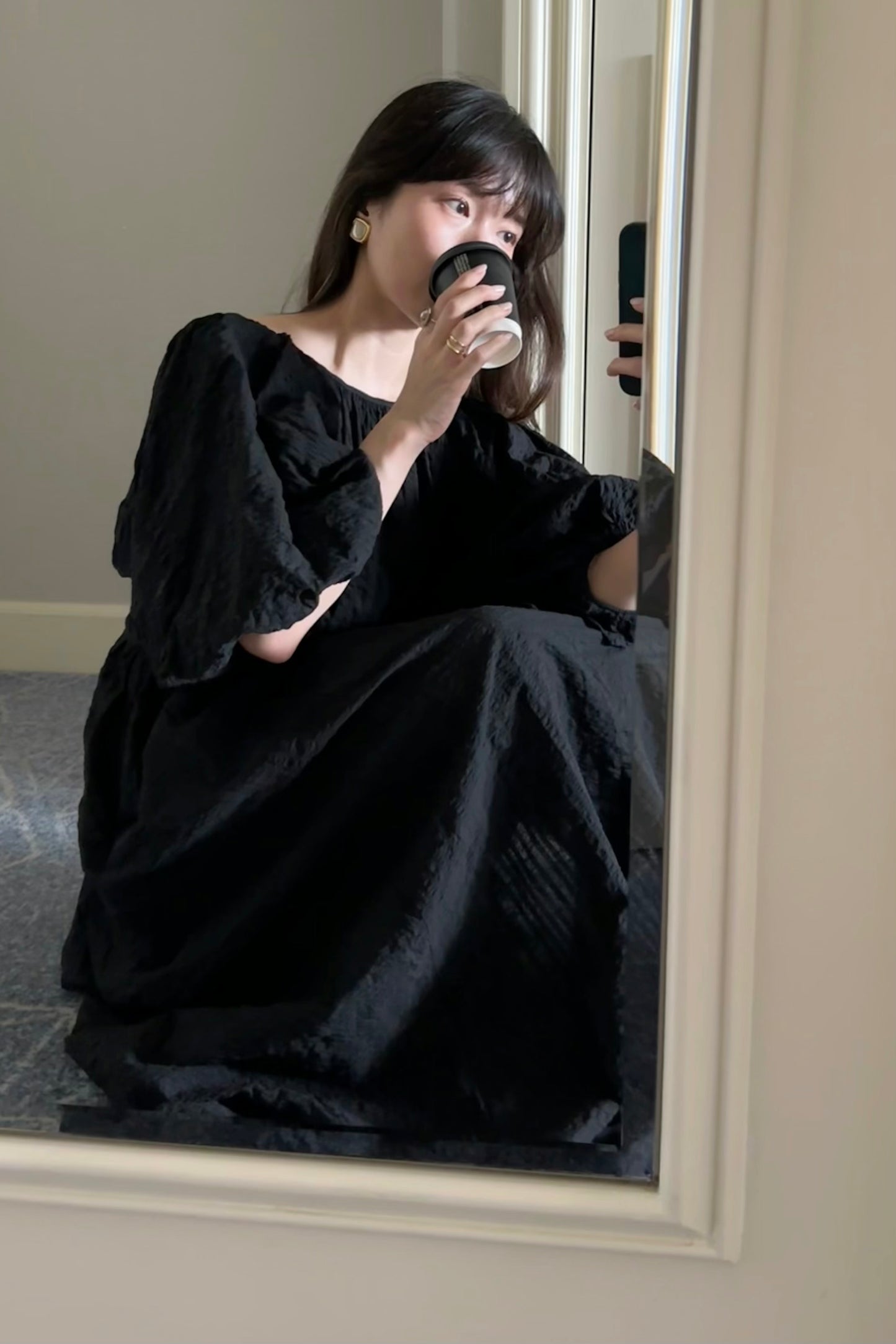 残りわずか【再入荷】Suzuran Dress 01 Black